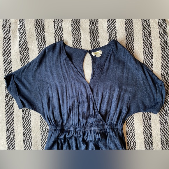Anthropologie MAEVE Jacqueline Jacquard Jumpsuit in Navy - size small petite - Picture 8 of 16